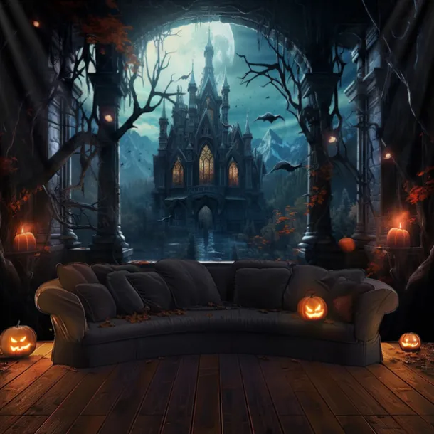 Halloween Decorations Hanging Tapestry Jack O Lantern Pumpkins Wall Art Large Tapestry Mural Decor Photograph Backdrop Blanket Curtain Home Bedroom Living Room Forest Castle