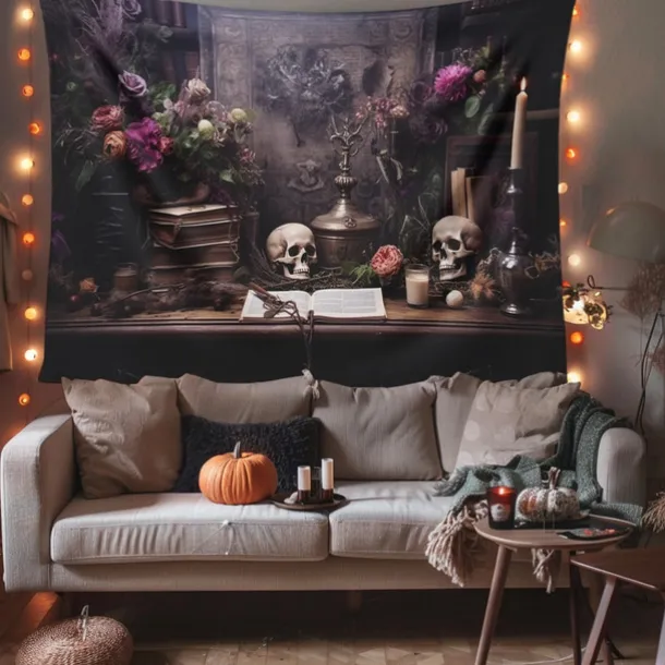 Halloween Decorations Hunted House Hanging Tapestry Wall Art Large Tapestry Mural Decor Photograph Backdrop Blanket Curtain Home Bedroom Living Room