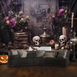 Halloween Decorations Hunted House Hanging Tapestry Wall Art Large Tapestry Mural Decor Photograph Backdrop Blanket Curtain Home Bedroom Living Room