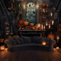 Halloween Decorations Hunted House Hanging Tapestry Wall Art Large Tapestry Mural Decor Photograph Backdrop Blanket Curtain Home Bedroom Living Room