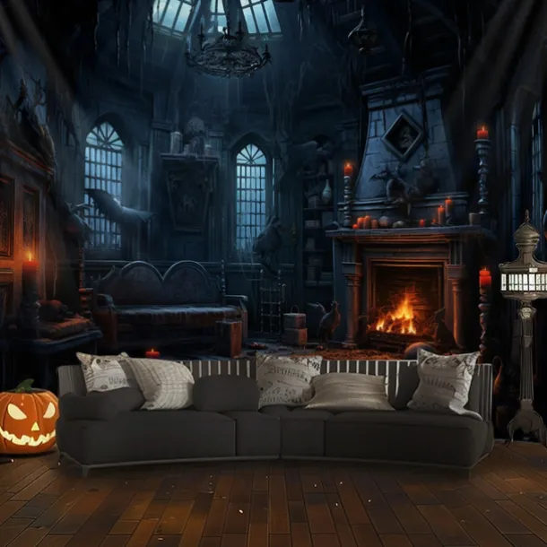 Halloween Decorations Hunted House Hanging Tapestry Wall Art Large Tapestry Mural Decor Photograph Backdrop Blanket Curtain Home Bedroom Living Room