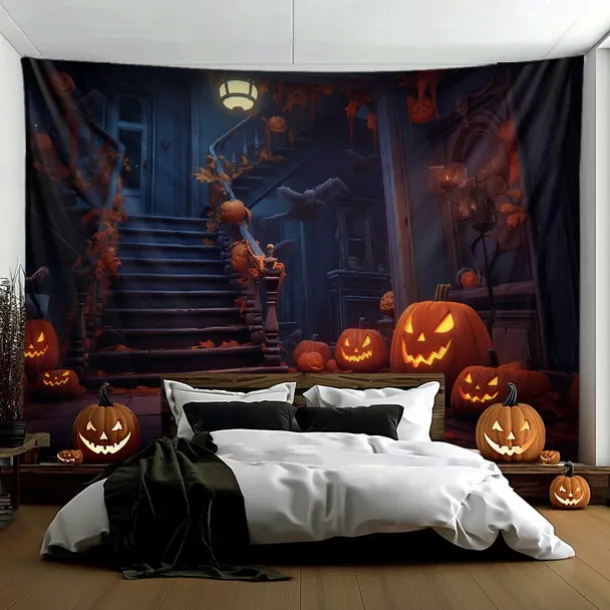 Halloween Decorations Hunted House Hanging Tapestry Wall Art Large Tapestry Mural Decor Photograph Backdrop Blanket Curtain Home Bedroom Living Room