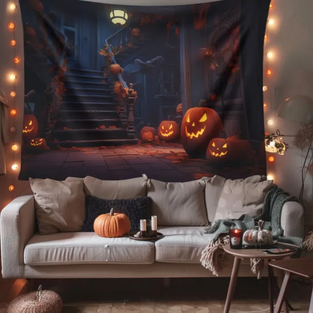 Halloween Decorations Hunted House Hanging Tapestry Wall Art Large Tapestry Mural Decor Photograph Backdrop Blanket Curtain Home Bedroom Living Room