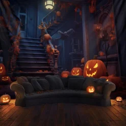 Halloween Decorations Hunted House Hanging Tapestry Wall Art Large Tapestry Mural Decor Photograph Backdrop Blanket Curtain Home Bedroom Living Room