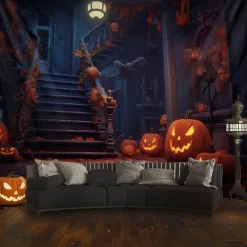 Halloween Decorations Hunted House Hanging Tapestry Wall Art Large Tapestry Mural Decor Photograph Backdrop Blanket Curtain Home Bedroom Living Room