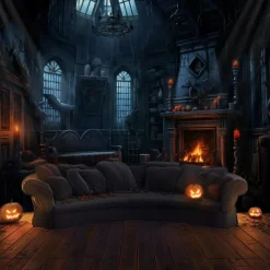 Halloween Decorations Hunted House Hanging Tapestry Wall Art Large Tapestry Mural Decor Photograph Backdrop Blanket Curtain Home Bedroom Living Room