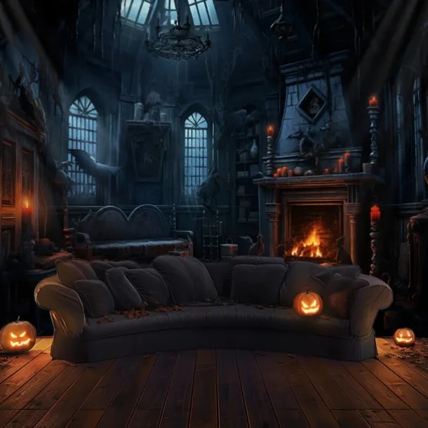 Halloween Decorations Hunted House Hanging Tapestry Wall Art Large Tapestry Mural Decor Photograph Backdrop Blanket Curtain Home Bedroom Living Room