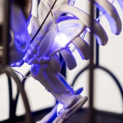 Halloween Decorations Indoor Outdoor, Halloween Hanging Cage Glowing Skeleton Cat, Halloween Cage Prop Skeleton Cat Decoration, Hanging Decor for Haunted House