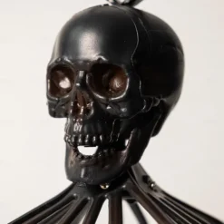 Halloween Decorations Indoor Outdoor, Halloween Hanging Cage Glowing Skeleton Cat, Halloween Cage Prop Skeleton Cat Decoration, Hanging Decor for Haunted House