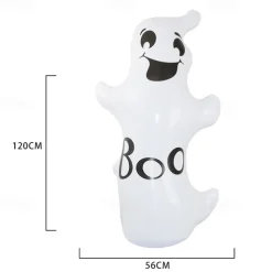 Halloween Decorations Inflatable Pumpkin Tumbler with Witches Hat Smiling Ghost Halloween Decoration Indoor & Outdoor Party Supplies for Halloween Garden Living Room