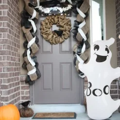 Halloween Decorations Inflatable Pumpkin Tumbler with Witches Hat Smiling Ghost Halloween Decoration Indoor & Outdoor Party Supplies for Halloween Garden Living Room