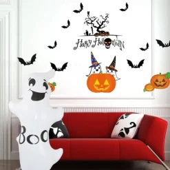 Halloween Decorations Inflatable Pumpkin Tumbler with Witches Hat Smiling Ghost Halloween Decoration Indoor & Outdoor Party Supplies for Halloween Garden Living Room