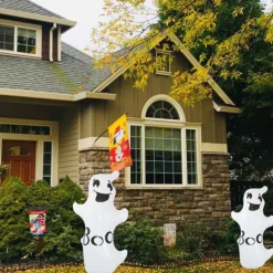 Halloween Decorations Inflatable Pumpkin Tumbler with Witches Hat Smiling Ghost Halloween Decoration Indoor & Outdoor Party Supplies for Halloween Garden Living Room