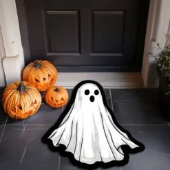 Halloween Decorations Irregular Ghost Doormat Kitchen Mat Floor Mat Non-Slip Area Rug Oil Proof Rug Indoor Outdoor Mat Bedroom Decor Bathroom Mat Entrance Rug
