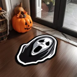 Halloween Decorations Irregular Ghost Doormat Kitchen Mat Floor Mat Non-Slip Area Rug Oil Proof Rug Indoor Outdoor Mat Bedroom Decor Bathroom Mat Entrance Rug