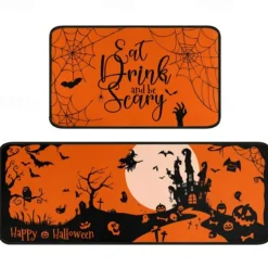 Halloween Decorations Kitchen Rug Area Rug Mat Non-Slip Oil Proof Floor Mat Livingroom Rug Indoor Outdoor Mat Bedroom Decor Bathroom Mat Entrance Rug Door Mat