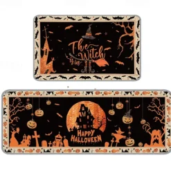 Halloween Decorations Kitchen Rug Area Rug Mat Non-Slip Oil Proof Floor Mat Livingroom Rug Indoor Outdoor Mat Bedroom Decor Bathroom Mat Entrance Rug Door Mat