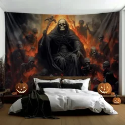Halloween Decorations Monster Castle Hanging Tapestry Wall Art Large Tapestry Mural Decor Photograph Backdrop Blanket Curtain Home Bedroom Living Room