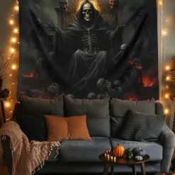Halloween Decorations Monster Castle Hanging Tapestry Wall Art Large Tapestry Mural Decor Photograph Backdrop Blanket Curtain Home Bedroom Living Room