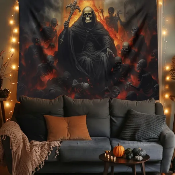 Halloween Decorations Monster Castle Hanging Tapestry Wall Art Large Tapestry Mural Decor Photograph Backdrop Blanket Curtain Home Bedroom Living Room