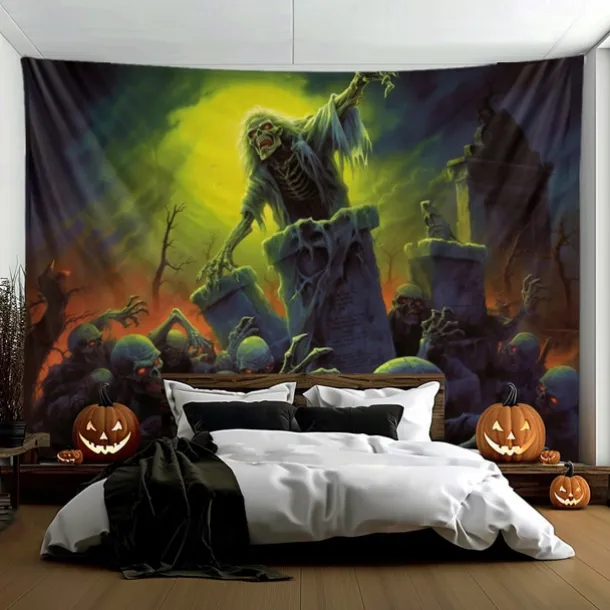 Halloween Decorations Monster Zombies Hanging Tapestry Wall Art Large Tapestry Mural Decor Photograph Backdrop Blanket Curtain Home Bedroom Living Room