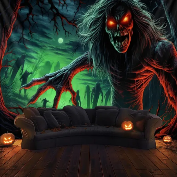 Halloween Decorations Monster Zombies Hanging Tapestry Wall Art Large Tapestry Mural Decor Photograph Backdrop Blanket Curtain Home Bedroom Living Room