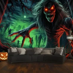 Halloween Decorations Monster Zombies Hanging Tapestry Wall Art Large Tapestry Mural Decor Photograph Backdrop Blanket Curtain Home Bedroom Living Room