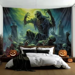 Halloween Decorations Monster Zombies Hanging Tapestry Wall Art Large Tapestry Mural Decor Photograph Backdrop Blanket Curtain Home Bedroom Living Room