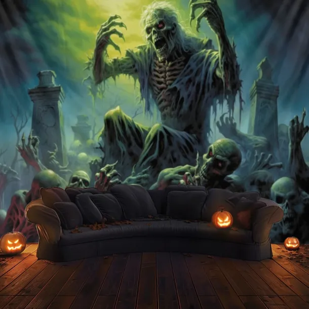 Halloween Decorations Monster Zombies Hanging Tapestry Wall Art Large Tapestry Mural Decor Photograph Backdrop Blanket Curtain Home Bedroom Living Room