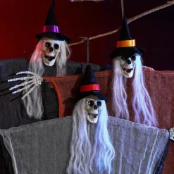 Halloween Decorations Outdoor, 1 Pcs Halloween Hanging Witch with Bendable Arms, Hanging Wicked Witches for Halloween Outdoor,Lawn, Yard, Patio Decorations