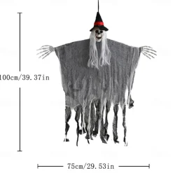 Halloween Decorations Outdoor, 1 Pcs Halloween Hanging Witch with Bendable Arms, Hanging Wicked Witches for Halloween Outdoor,Lawn, Yard, Patio Decorations