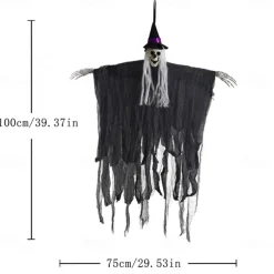 Halloween Decorations Outdoor, 1 Pcs Halloween Hanging Witch with Bendable Arms, Hanging Wicked Witches for Halloween Outdoor,Lawn, Yard, Patio Decorations