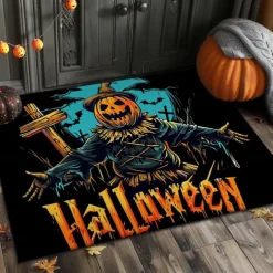 Halloween Decorations Pumpkin Scarecrow Doormat Kitchen Mat Floor Mat Non-Slip Area Rug Oil Proof Rug Indoor Outdoor Mat Bedroom Decor Bathroom Mat Entrance Rug