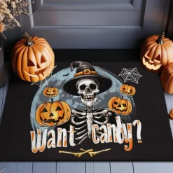 Halloween Decorations Pumpkin Scarecrow Doormat Kitchen Mat Floor Mat Non-Slip Area Rug Oil Proof Rug Indoor Outdoor Mat Bedroom Decor Bathroom Mat Entrance Rug