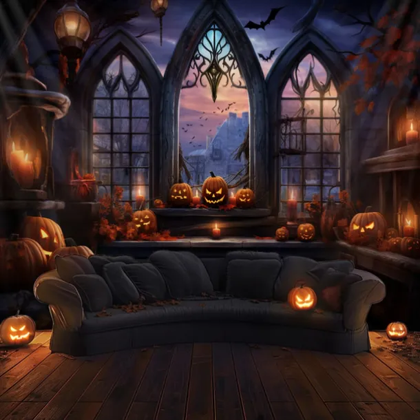Halloween Decorations Pumpkins Window Hanging Tapestry Wall Art Large Tapestry Mural Decor Photograph Backdrop Blanket Curtain Home Bedroom Living Room Decoration