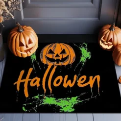 Halloween Decorations Pumpkin Doormat Kitchen Mat Floor Mat Non-Slip Area Rug Oil Proof Rug Indoor Outdoor Mat Bedroom Decor Bathroom Mat Entrance Rug