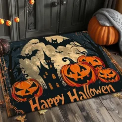 Halloween Decorations Pumpkin Crow Doormat Kitchen Mat Floor Mat Non-Slip Area Rug Oil Proof Rug Indoor Outdoor Mat Bedroom Decor Bathroom Mat Entrance Rug
