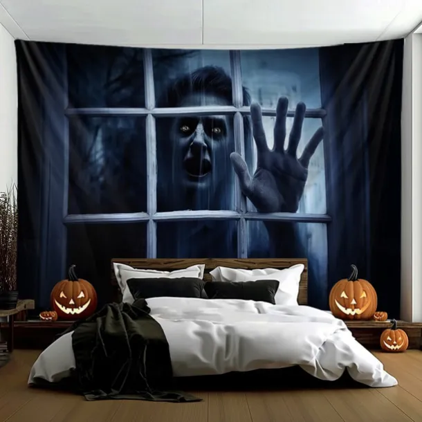 Halloween Decorations Scary Ghost Hanging Tapestry Wall Art Large Tapestry Mural Decor Photograph Backdrop Blanket Curtain Home Bedroom Living Room Decoration