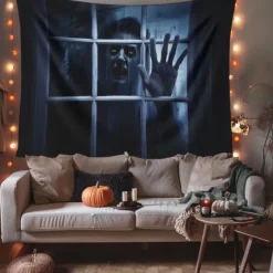 Halloween Decorations Scary Ghost Hanging Tapestry Wall Art Large Tapestry Mural Decor Photograph Backdrop Blanket Curtain Home Bedroom Living Room Decoration