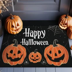 Halloween Decorations Scary Pumpkins Doormat Kitchen Mat Floor Mat Non-Slip Area Rug Oil Proof Rug Indoor Outdoor Mat Bedroom Decor Bathroom Mat Entrance Rug