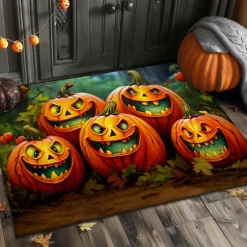 Halloween Decorations Scary Pumpkins Doormat Kitchen Mat Floor Mat Non-Slip Area Rug Oil Proof Rug Indoor Outdoor Mat Bedroom Decor Bathroom Mat Entrance Rug