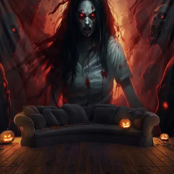 Halloween Decorations Scary Ghost Hanging Tapestry Wall Art Large Tapestry Mural Decor Photograph Backdrop Blanket Curtain Home Bedroom Living Room Decoration