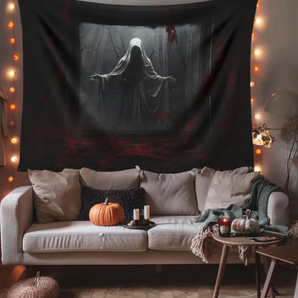 Halloween Decorations Scary Ghost Hanging Tapestry Wall Art Large Tapestry Mural Decor Photograph Backdrop Blanket Curtain Home Bedroom Living Room Decoration