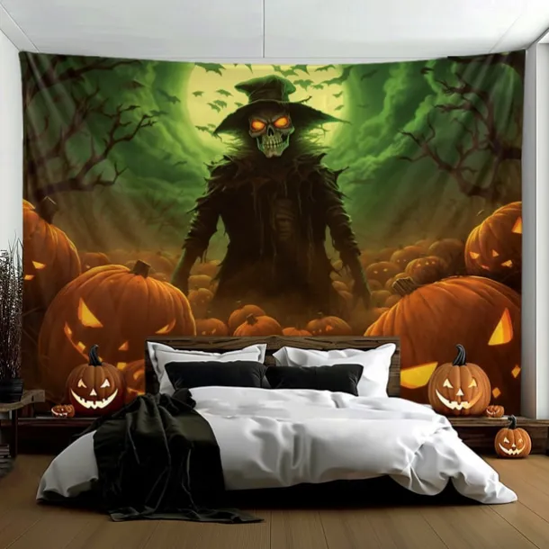 Halloween Decorations Scary Death Hanging Tapestry Wall Art Large Tapestry Mural Decor Photograph Backdrop Blanket Curtain Home Bedroom Living Room Decoration Ghost