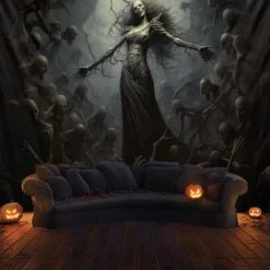 Halloween Decorations Skeletons Ghost Hanging Tapestry Wall Art Large Tapestry Mural Decor Photograph Backdrop Blanket Curtain Home Bedroom Living Room Decoration