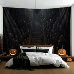 Halloween Decorations Skeletons Ghost Hanging Tapestry Wall Art Large Tapestry Mural Decor Photograph Backdrop Blanket Curtain Home Bedroom Living Room Decoration