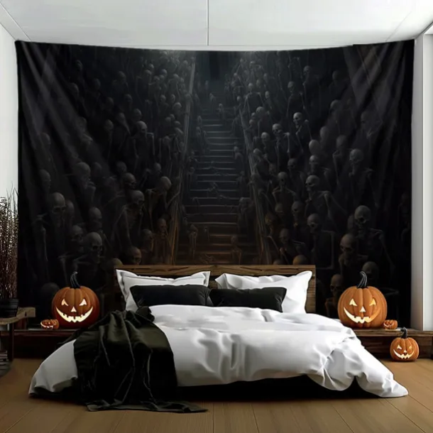 Halloween Decorations Skeletons Ghost Hanging Tapestry Wall Art Large Tapestry Mural Decor Photograph Backdrop Blanket Curtain Home Bedroom Living Room Decoration