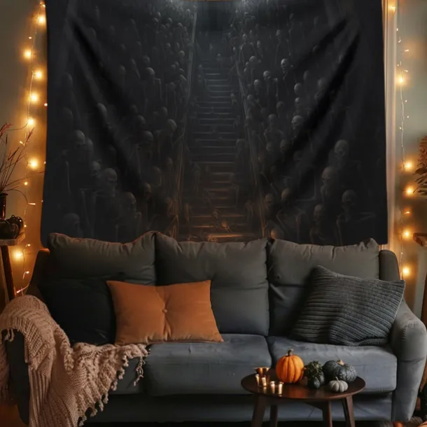 Halloween Decorations Skeletons Ghost Hanging Tapestry Wall Art Large Tapestry Mural Decor Photograph Backdrop Blanket Curtain Home Bedroom Living Room Decoration