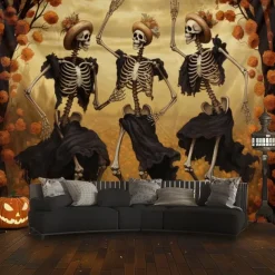 Halloween Decorations Skeletons Couple Hanging Tapestry Wall Art Large Tapestry Mural Decor Photograph Backdrop Blanket Curtain Home Bedroom Living Room Decoration