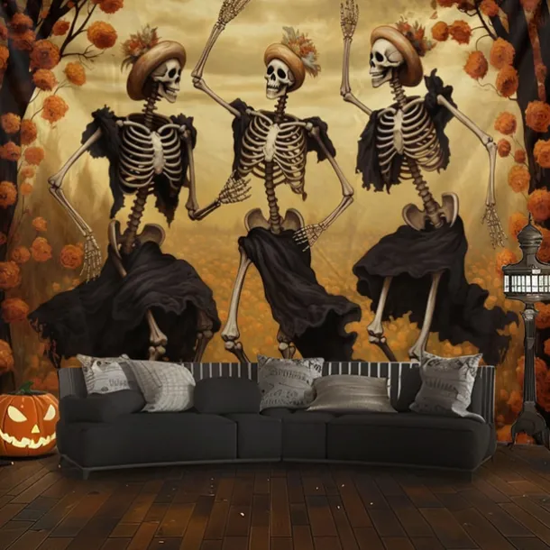Halloween Decorations Skeletons Couple Hanging Tapestry Wall Art Large Tapestry Mural Decor Photograph Backdrop Blanket Curtain Home Bedroom Living Room Decoration